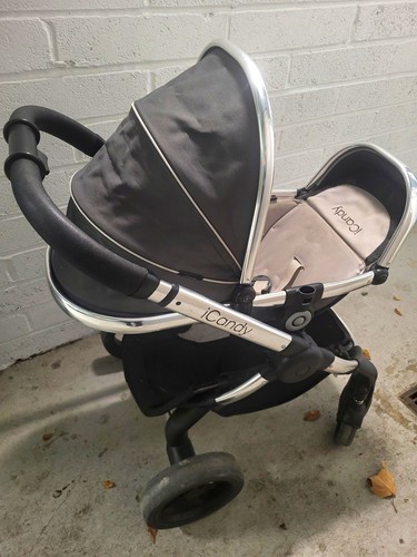 Icandy grey silver pram - grey/silver,