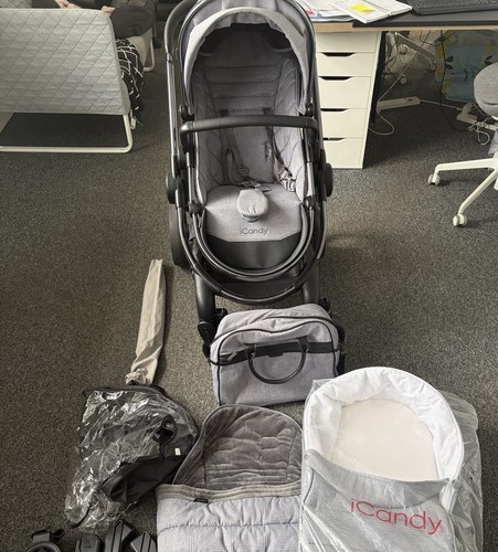 Icandy peach grey pram - peach, 6